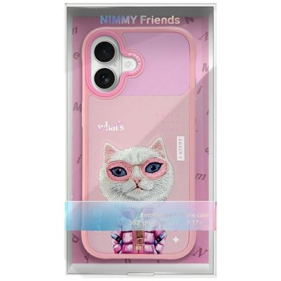 7. Etui Nimmy Cool&Cute 2.0 Cat na iPhone 17 -różowe
