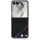 2. Etui BMW M Leather Perforated Tricolor Stripe Metal Logos MagSafe na Samsung Galaxy Z Flip 8 - czarne