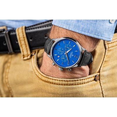 4. Zegarek Męski Giewont Chronograph Sapphire Czarno Niebieski GW6310-A3
