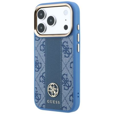 2. Etui Guess 4G with Stripe Round and Classic Logos MagSafe na iPhone 17 Pro / 18 Pro - niebieskie