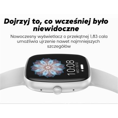 11. Smartwatch Damski GRAVITY GT18-8 Beżowy Pasek Silikonowy + Biały Pasek