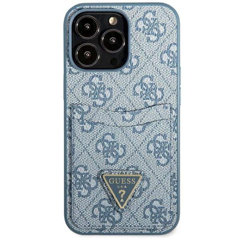 3. Etui Guess 4G Triangle Logo Cardslot na iPhone 13 Pro / 13 - niebieskie