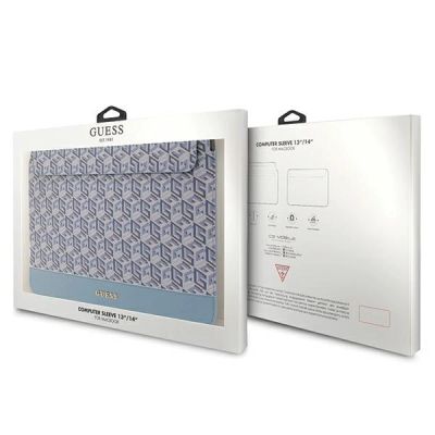 4. Etui Guess GCube Stripes na laptopa 14'' - niebieskie