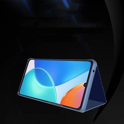 3. Clear View Case etui Honor X7 / Honor Play 30 Plus pokrowiec z klapką czarne