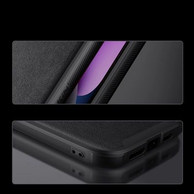 13. Nillkin CamShield Leather S Case etui iPhone 14 pokrowiec z osłoną na aparat czarny