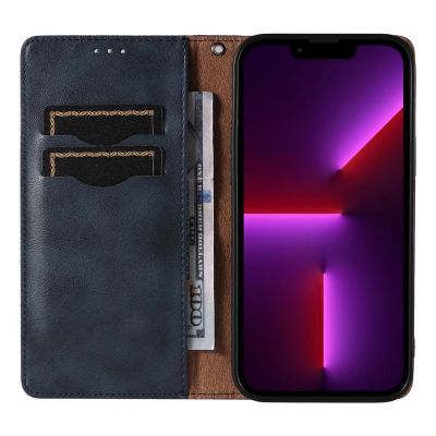 8. Magnet Strap Case etui Samsung Galaxy S23 pokrowiec z klapką portfel mini smycz podstawka niebieskie