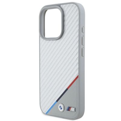 6. Etui BMW M Carbon Tricolor Line MagSafe na iPhone 16 Pro - szare
