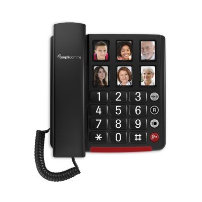 Telefon z dużymi przyciskami BIGTel 40 plus - tamsiai pilkas