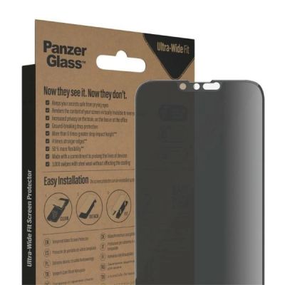 7. Szkło hartowane PanzerGlass Ultra-Wide Fit antybakteryjne prywatyzujące na iPhone 14 Plus / 13 Pro Max