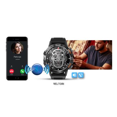 19. Smartwatch VELTORI VT120-1 Czarny Pasek Silikonowy
