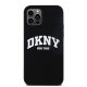 8. Etui DKNY Liquid Silicone White Printed Logo MagSafe na iPhone 12/12 Pro - czarne