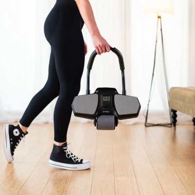 22. KA10 BLACK KÓŁKO ABS AUTOMATYCZNE KOŁO DO ĆWICZEŃ MIĘŚNI BRZUCHA Z PODPARCIEM