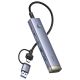 Hub USB-A/USB-C Baseus UltraJoy Series 4xUSB-A 3.0 1xUSB-C 5V - szary