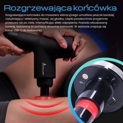 9. Extralink Massage Gymgun Fit 2.0 Pro | Pistolet do masażu | 7 głowic, 6 trybów