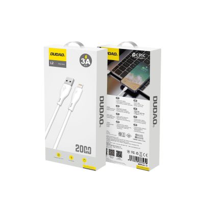 5. Kabel Dudao L2L USB-A / Lightning 3A 2m - biały