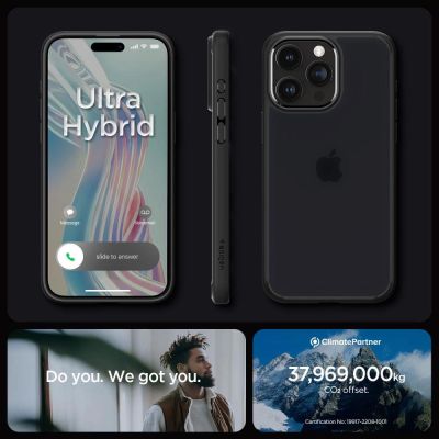 4. Etui Spigen Ultra Hybrid na iPhone 15 Pro - przezroczysto-czarne