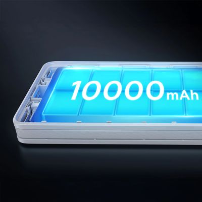 18. Powerbank Baseus Airpow Lite 10000mAh 22,5W z wbudowanymi kablami USB-C i Lightning - biały