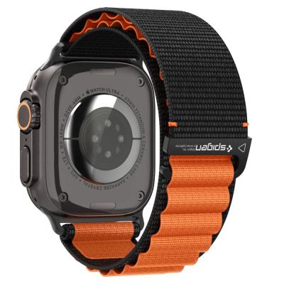 2. Pasek Pasek Spigen WBF1 na Apple Watch 44 / 45 / 46 / 49 mm - czarno-pomarańczowy