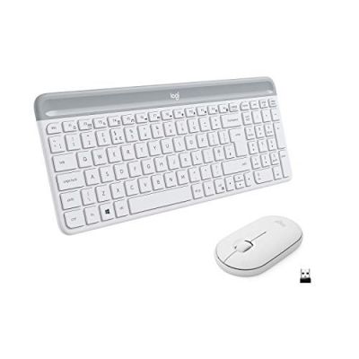 6. Logitech MK470 klawiatura Dołączona myszka Uniwersalne RF Wireless QWERTZ Niemiecki Biały
