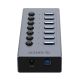 3. Hub Orico BT2U3-7AB 7x USB-A 3.0 z włącznikami - szary