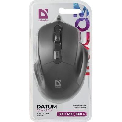 4. DEFENDER MYSZ DATUM MB-347 OPTICAL 1600DPI 4P CZARNA 52347