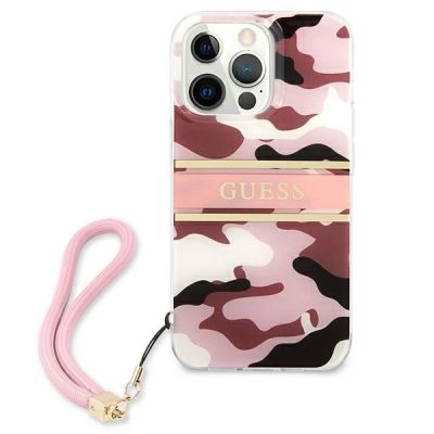 3. Etui Guess Camo Strap Collection na iPhone 13 Pro Max - różowe
