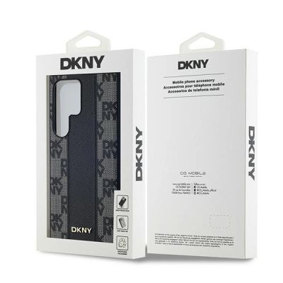 8. Etui DKNY Leather Checkered Mono Pattern MagSafe na Samsung Galaxy S24 Ultra - czarne