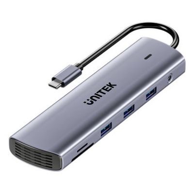 10. UNITEK D1113BGY01 huby i koncentratory 2 x USB 3.2 Gen 2 (3.1 Gen 2) Type-C 1000 Mbit/s Szary