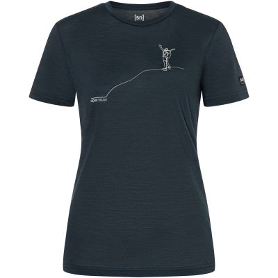 2. Koszulka z krótkim rękawem damska SUPER.NATURAL W BERGGLÜCK TEE granatowa