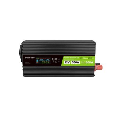 15. GREEN CELL PRZETWORNICA LCD 12V/230V 500W/1000W CZYSTY SINUS INVGC12P500LCD