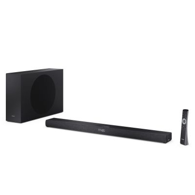 8. Sharp 2.1-kanałowy ultracienki Dolby Atmos/DTS Virtual: X Soundbar z bezprzewodowym subwooferem HT-SBW320 360 W Łączność Bluetooth Połączenie bezprzewodowe