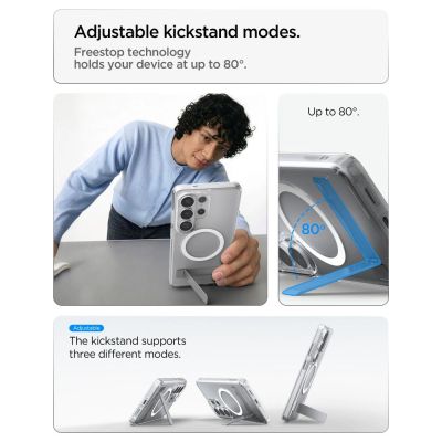 8. Etui Spigen Ultra Hybrid S Mag MagSafe na Samsung Galaxy S26 Ultra - przezroczysto-białe