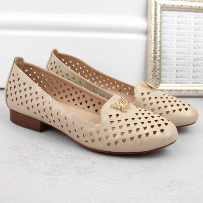 11. Półbuty ażurowe M.Daszyński W SAN35 złote