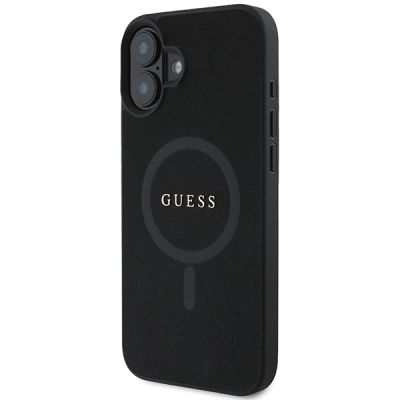 2. Etui Guess Saffiano Classic Logo MagSafe na iPhone 16 Plus - czarne