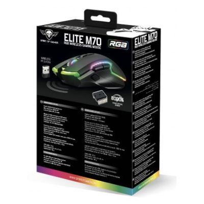 8. Spirit of Gamer ELITE M70 myszka Gaming Po prawej stronie RF Wireless + Bluetooth Optyczny 4800 DPI