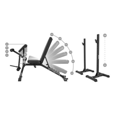 4. ZIPRO SUPERSET Regulowana ławka treningowa Regulowane oparcie Regulowany fotel Siłownia, Dom Czarny