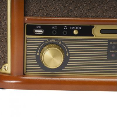 5. Drewniane centrum muzyczne retro Denver MRD-51 z gramofonem