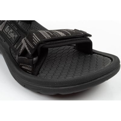 5. Lee Cooper buty męskie sandały na rzepy na lato na plażę lekkie czarne