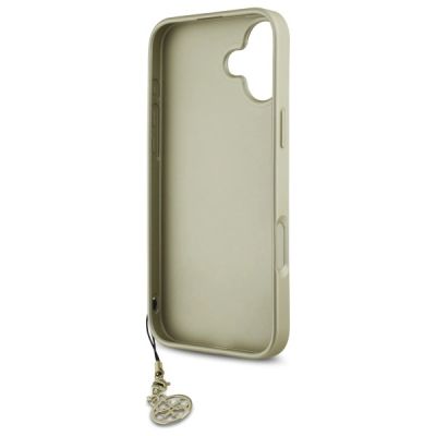7. Etui Guess 4G Charms Collection na iPhone 16 - brązowe