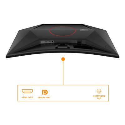29. AOC G4 C32G42ZE monitor komputerowy 80 cm (31.5") 1920 x 1080 px Full HD LED Czarny, Czerwony