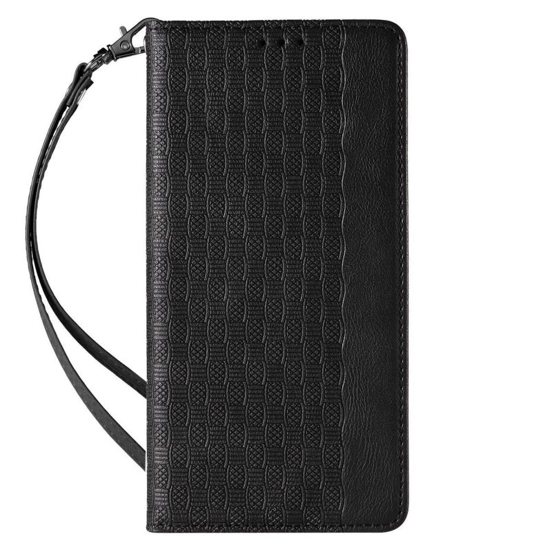 4. Magnet Strap Case etui Samsung Galaxy S23 pokrowiec z klapką portfel mini smycz podstawka czarne