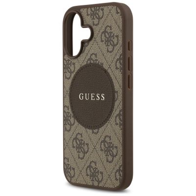 6. Etui Guess 4G Circle Classic Logo MagSafe na iPhone 17 - brązowe