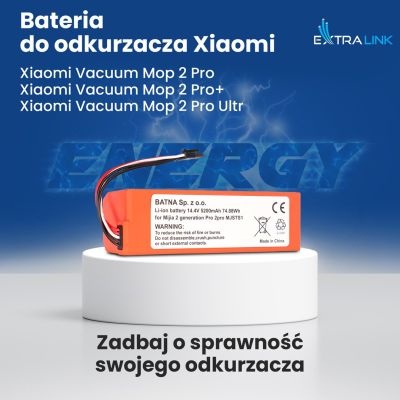 7. Extralink | Bateria, akumulator do odkurzacza | zamiennik dla Xiaomi Mop P/Mop Pro2 Pro 2Pro MJSTS1 14.4V 5200mAh [COPY]