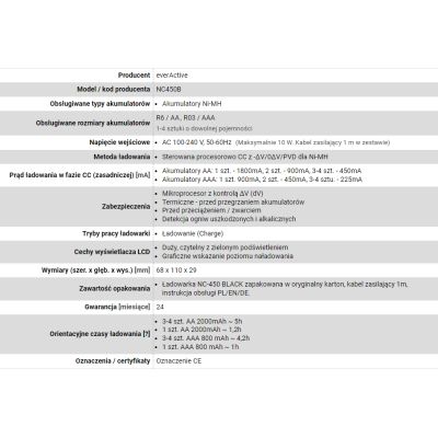 5. Ładowarka everActive NC450B