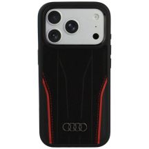 Etui Audi R8 Genuine Leather MagSafe na iPhone 18 Pro / 17 Pro - czarno-czerwone