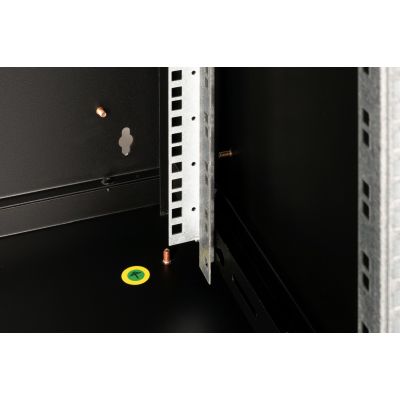 25. Szafa sieciowa wisząca Unique 19" 16U rack 600x600, drzwi szyba, czarny, niedzielona, złożona, 100kg