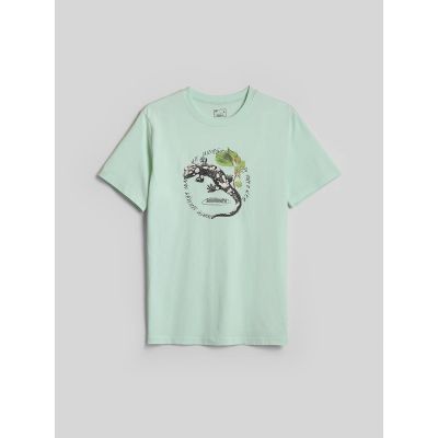 5. T-shirt regular z nadrukiem męski 4F 4FKAW26TTSHM4474-47S