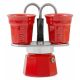 3. Bialetti kawiarka Mini Express czerwona 2tz + 2 filiżanki