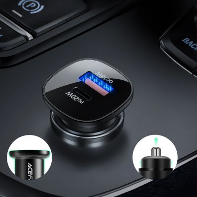 14. Acefast ładowarka samochodowa 38W USB Typ C / USB, PPS, Power Delivery, Quick Charge 3.0, AFC, FCP czarny (B1 black)