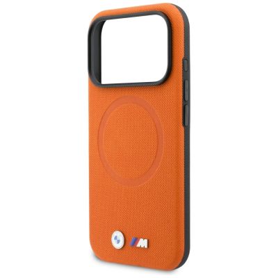 6. Etui BMW M FW Metal Logo MagSafe na iPhone 17 Pro - pomarańczowe